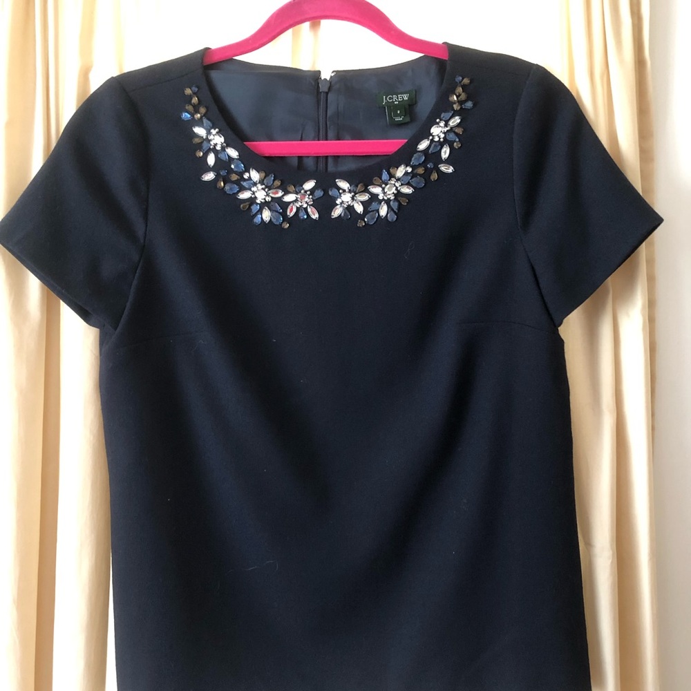 JCrew Navy Jewel Collared Shirt
